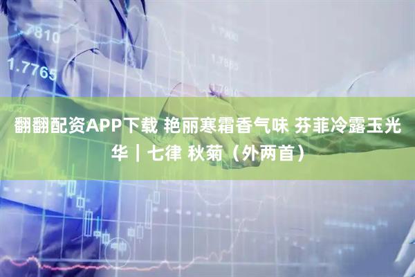 翻翻配资APP下载 艳丽寒霜香气味 芬菲冷露玉光华｜七律 秋菊（外两首）